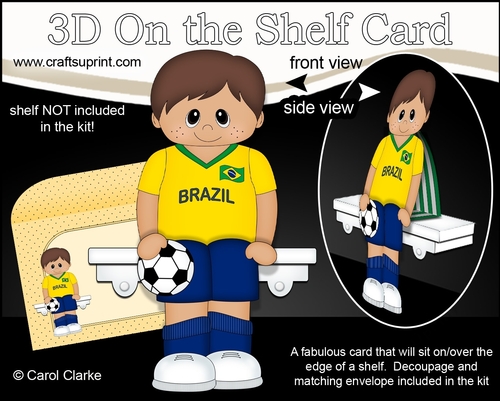 3D On the Shelf Card Kit - Little Footballer José Plays for Brazil