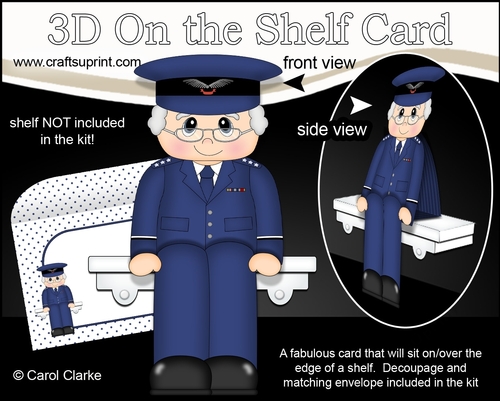 3D On the Shelf Card Kit - RAF Officer Stanton is a high flyer