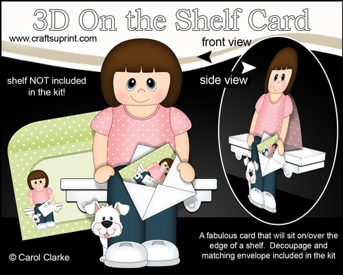3D On the Shelf Card Kit - Marylin has a Mini Card & Envelope