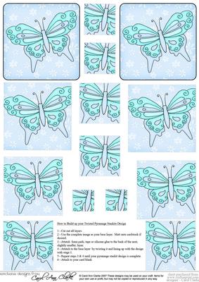 Fluttery Butterfly Twisted Pyramage Sheet