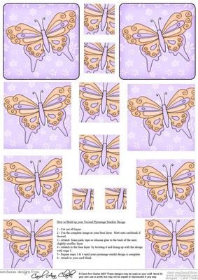 Fluttery Butterfly Twisted Pyramage Sheet