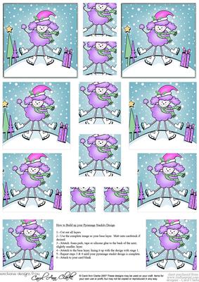 Cute Xmas Poodle Pyramage Sheet