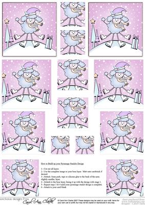 Cute Xmas Poodle Pyramage Sheet