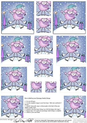 Cute Xmas Poodle Pyramage Sheet