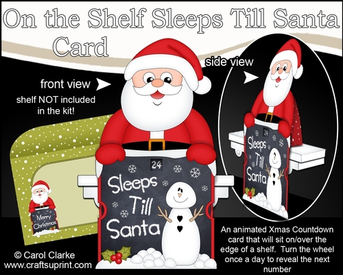 On the Shelf Sleeps Till Santa Card Kit - Christmas Santa Claus