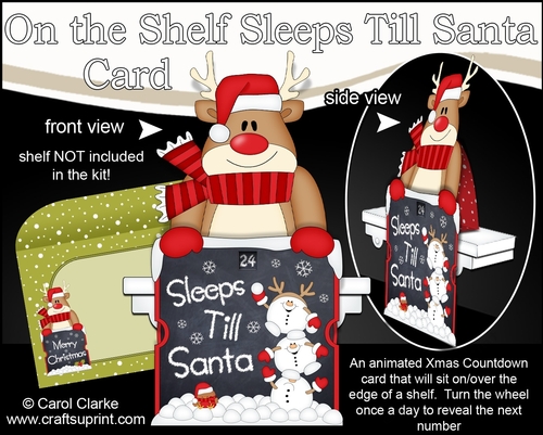 On the Shelf Sleeps Till Santa Card Kit - Christmas Rudolph