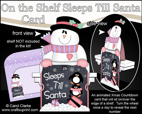 On the Shelf Sleeps Till Santa Card Kit - Christmas Snowman Rio