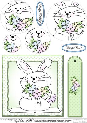 Little Boy Bunny Quick Card with Circle Pyramage Design