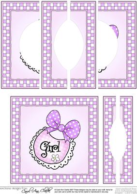 New Baby Girl Quick Card with Circular Side Stacker Topper