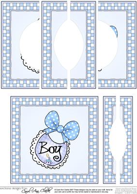 New Baby Boy Quick Card with Circular Side Stacker Topper