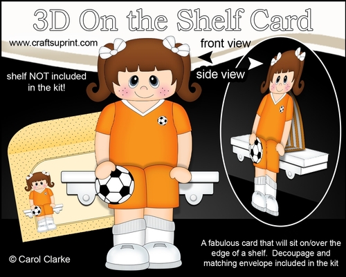 3D On the Shelf Card Kit - Little Footballer Emestina