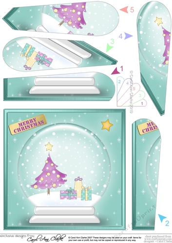 Christmas Tree Snowglobe Fan Pyramage Topper
