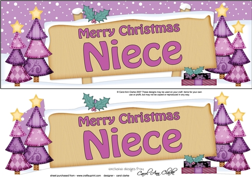 Large DL Christmas NIECE Trees Signpost 3D Decoupage