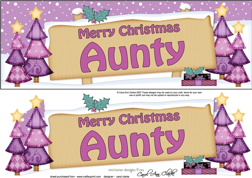 Large DL Christmas AUNTY Trees Signpost 3D Decoupage