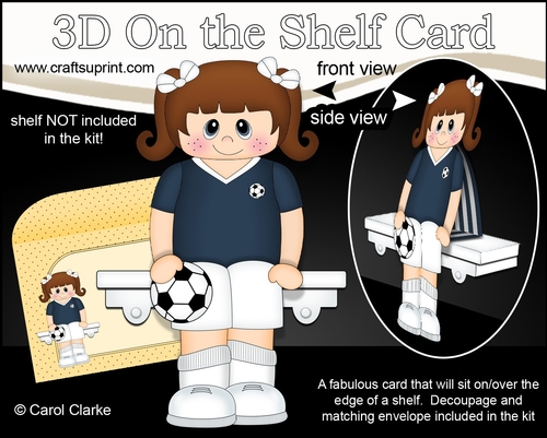 3D On the Shelf Card Kit - Little Footballer Sandee