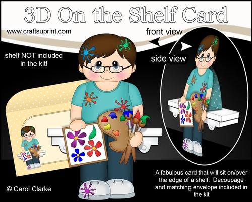 3D On the Shelf Card Kit - Little Artist Randell is being very creative in the Studio