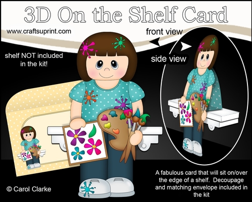 3D On the Shelf Card Kit - Little Artist Taryn is being very creative in the Studio