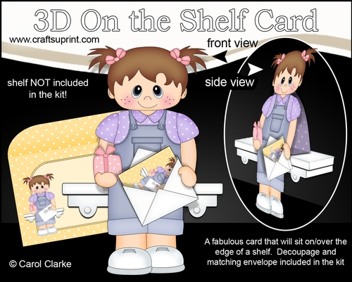 3D On the Shelf Card Kit - Little Toddler Joane has a Mini Card & Envelope
