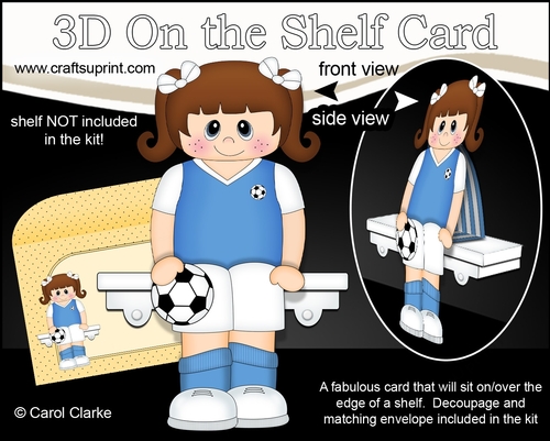 3D On the Shelf Card Kit - Little Footballer Tamika