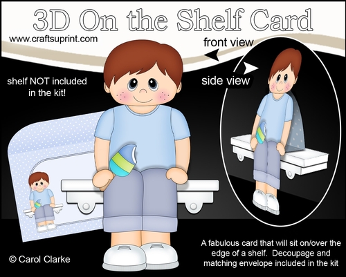 3D On the Shelf Card Kit - Cute Little Boy Arlie enjoys his Ice Lolly