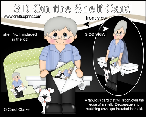 3D On the Shelf Card Kit - Old Man Marcus has a Mini Card & Envelope