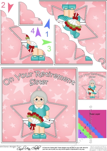 On Your Retirement SISTER Scallop Corner Side Stacker