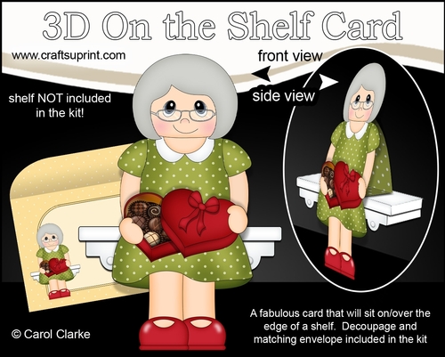 3D On the Shelf Card Kit - Desiree has a Heart Shaped Box of Chocolates