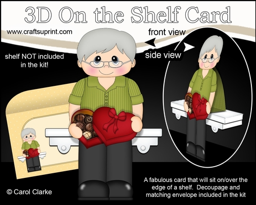 3D On the Shelf Card Kit - Gregory has a Heart Shaped Box of Chocolates