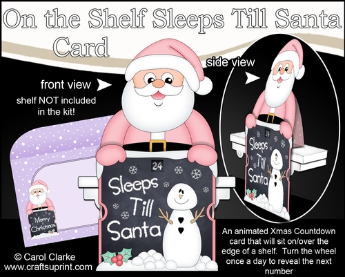 On the Shelf Sleeps Till Santa Card Kit - Santa Claus