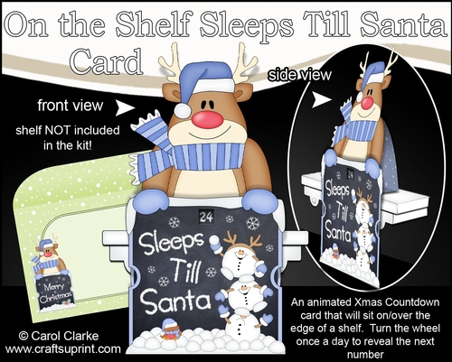 On the Shelf Sleeps Till Santa Card Kit - Rudolph