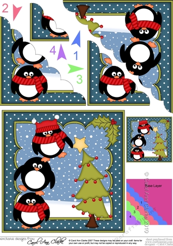 Christmas Pip Penguin is Dressing the Tree Corner Topper
