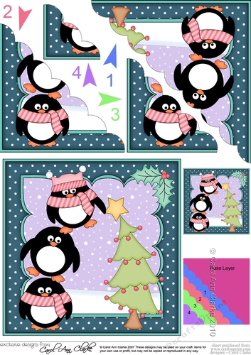 Christmas Pip Penguin is Dressing the Tree Corner Topper