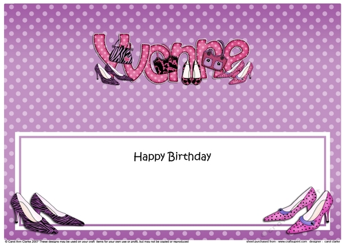 Large DL Birthday YVONNE Shoes & Handbags insert