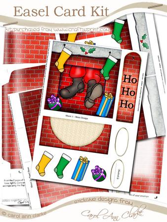 Santa Got Stuck Easel Card Kit with 3D Decoupage