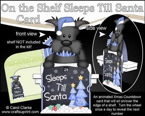 On the Shelf Sleeps Till Santa Card Kit - Hamish Scottie Dog