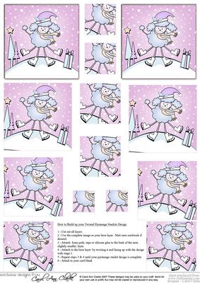 Cute Xmas Poodle Twisted Pyramage Sheet