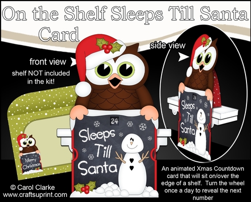 On the Shelf Sleeps Till Santa Card Kit - Little Hoot Owl