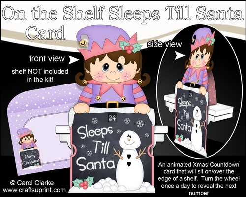 On the Shelf Sleeps Till Santa Card Kit - Little Christmas Elf