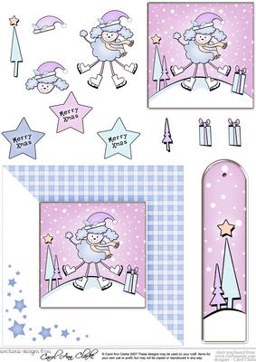 Cute Xmas Poodle Quick Card with 3D Decoupage