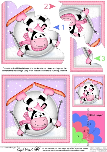 Christmas Oops Milly Moo Cow meets a Snowball Shell Edged Stacker
