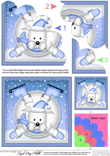 Christmas Oops Jock Westie Dog meets a Snowball Shell Edged Stacker