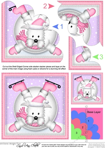 Christmas Oops Jess Westie Dog meets a Snowball Shell Edged Stacker