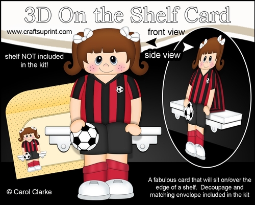 3D On the Shelf Card Kit - Little Footballer Carmon