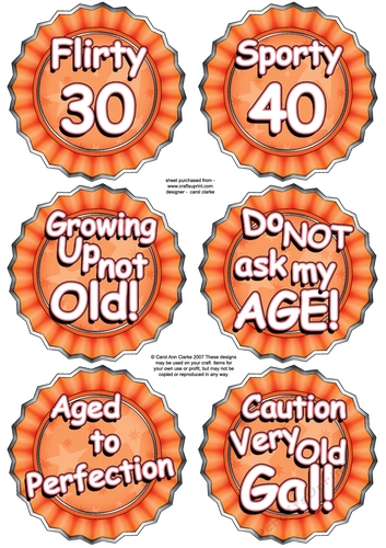 3D Fun Sayings Rosette Decoupage Sheet