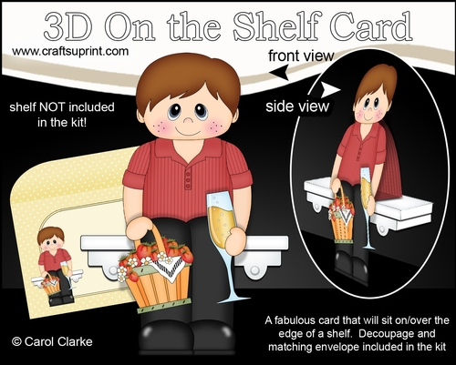 3D On the Shelf Card Kit - Strawberry & Bubbly Boy Shayne