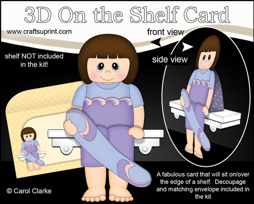 3D On the Shelf Card Kit - Ride the Wave Surfer Janeth