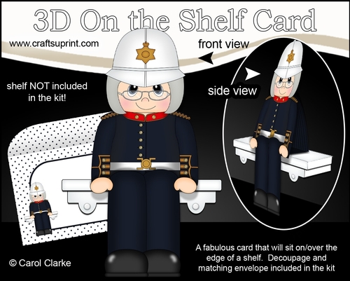 3D On the Shelf Card Kit - Royal Marine Brigida is ready for a tour action