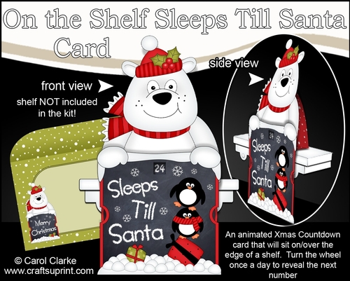 On the Shelf Sleeps Till Santa Card Kit - Ben Polar Bear