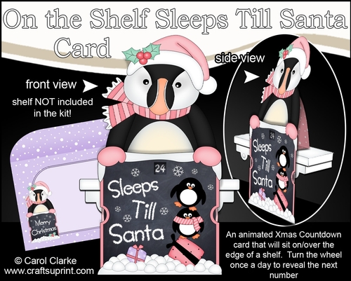 On the Shelf Sleeps Till Santa Card Kit - Little Puffin Pilchard