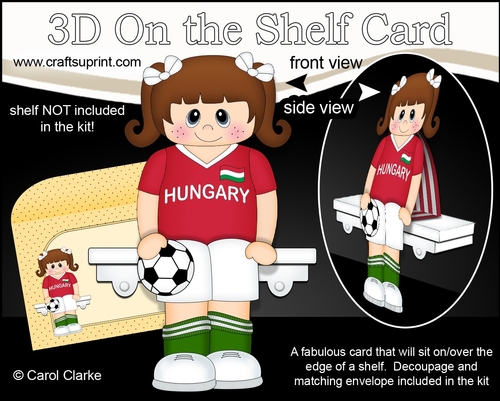 3D On the Shelf Card Kit - Little Footballer Gainor plays for Hungary